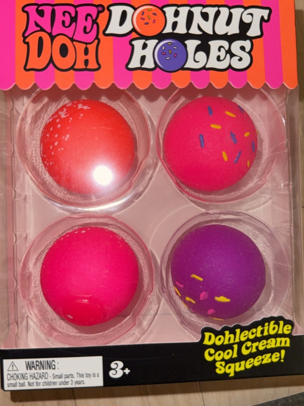 Dohnut Holes Scented Squeeze Toys - Pink, Red, Purple
